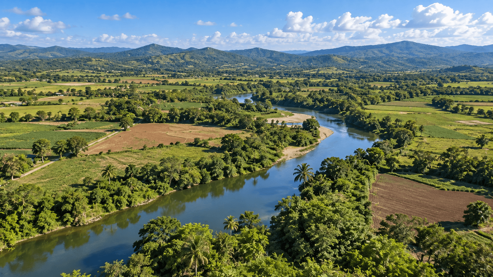 Unidades de paisajes en la cuenca del río Damují. Imagen generada con IA